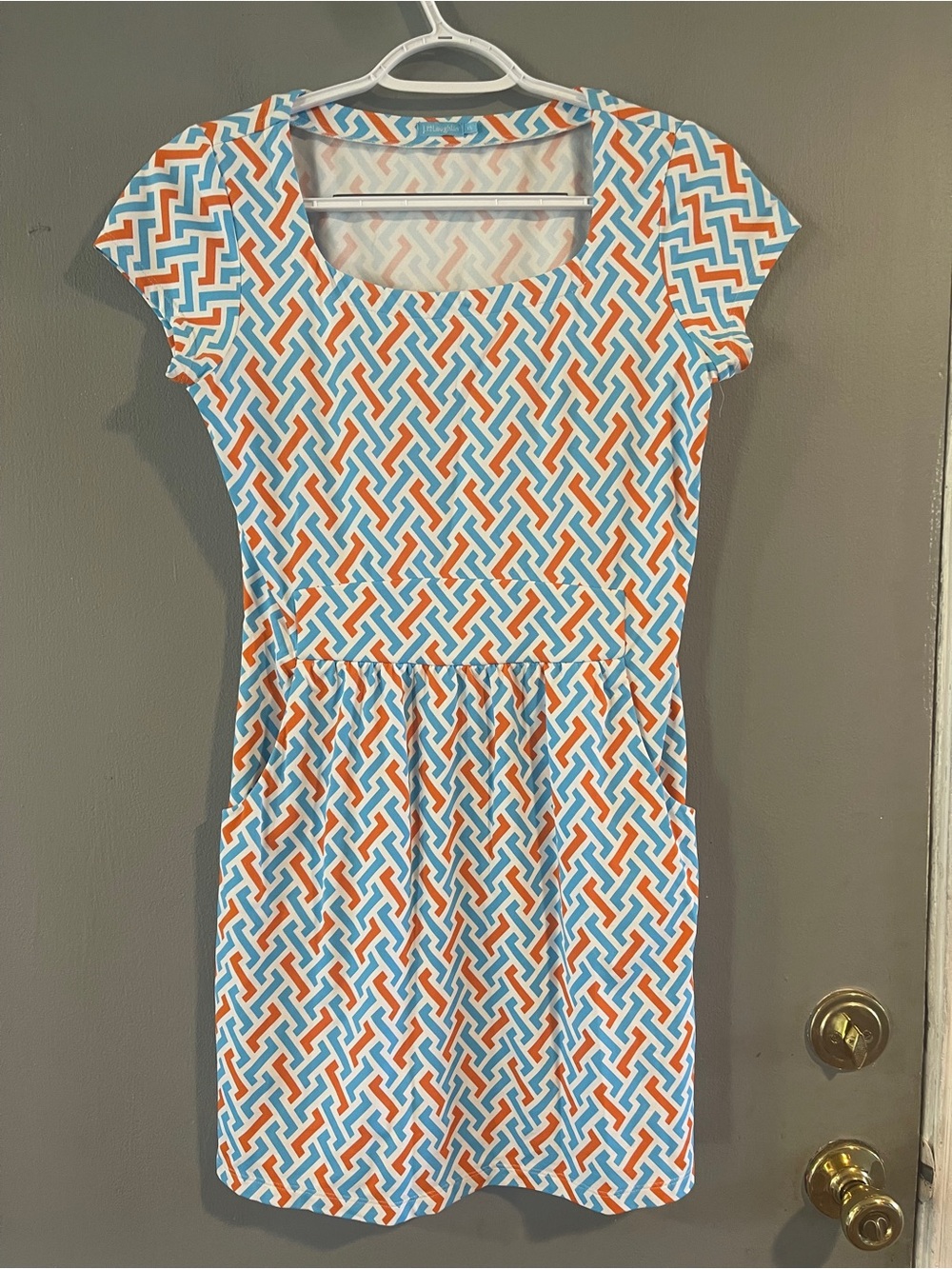 J. McLaughlin Blue and Orange Emma Dress Size XS